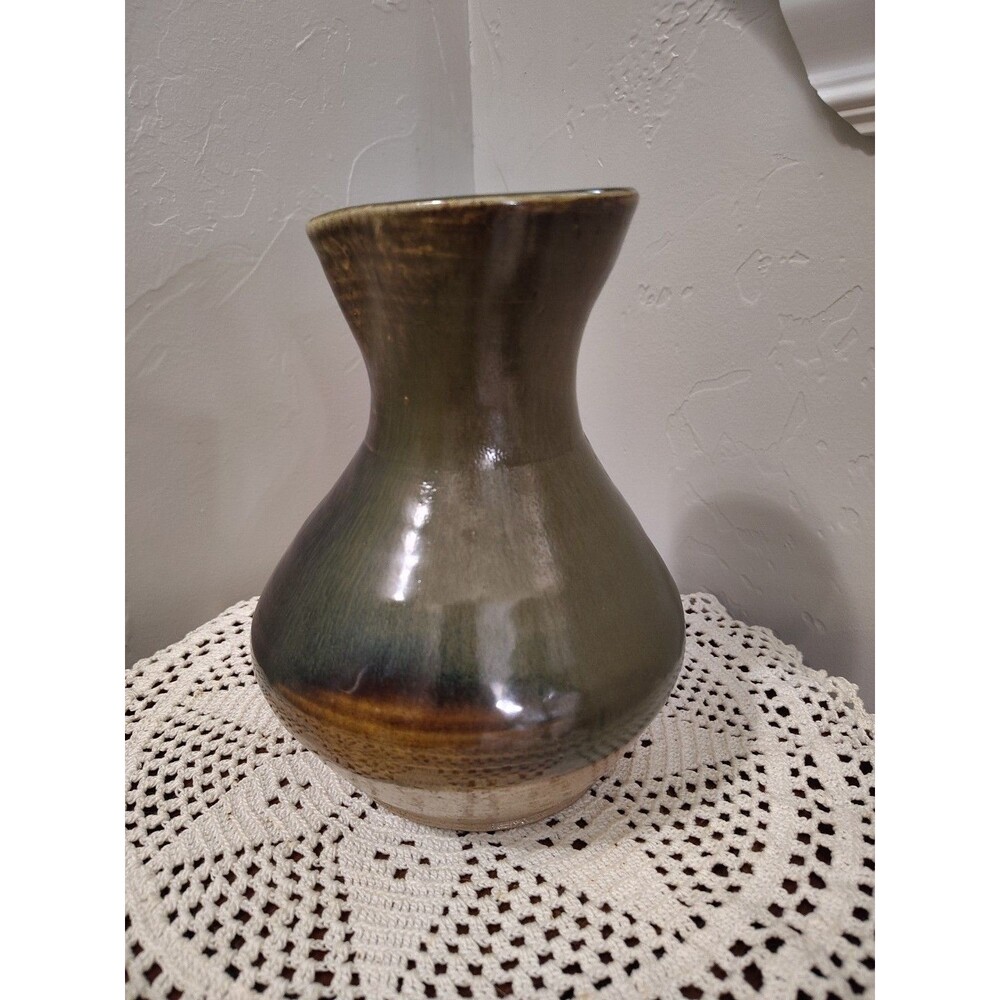 Sculptural Handmade Stoneware Pottery Jug Pitcher Primitive Folk Art No Handle